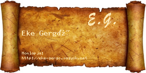 Eke Gergő névjegykártya